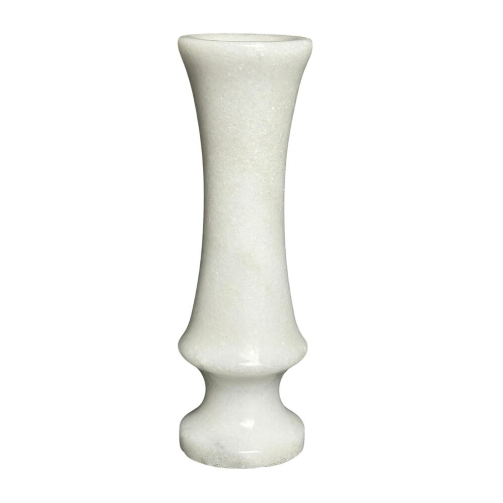 Vintage white marble bud vase 4.5” minimalist classic midcentury farmhouse